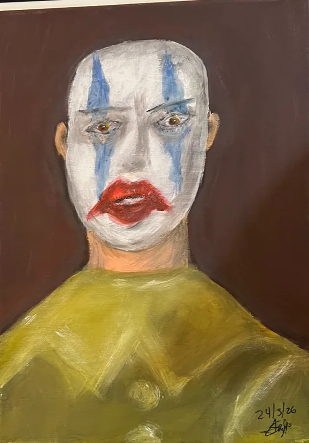 Pintura: mimo de triángulos azules
